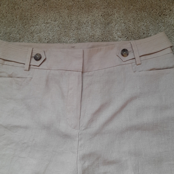 Talbots wide leg linen pants tan beige lightweight womens 14 - Picture 2 of 11